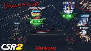 CSR2  quotSSC Tuataraquot Duality and Evo cup season 142  Infos amp Tunes [upl. by Dex421]