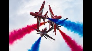 RIAT 2018 RAF Red Arrows Royal Air Force celebrates centenary 100RAF with spectacular air show 4K [upl. by Tergram]