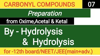 Preparation of carbonyl compounds from oxime amp acetal and ketal [upl. by Bunker]