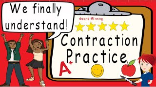 Contractions Practice in English  Award Winning Contractions Practice Teaching Video  Apostrophe [upl. by Truda955]