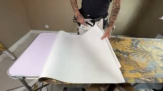 Cutting The 4th Sheet Of Wallpaper For A Feature Wall [upl. by Ybab]