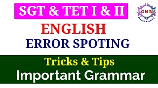 SGT  TET I amp II  ENGLISH GRAMMAR  ERROR SPOTING  Tricks  Important Grammar [upl. by Isacco569]