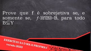 MA11 cap3 exercício 31 D versão 2023 mestrado profmat [upl. by Amihsat]