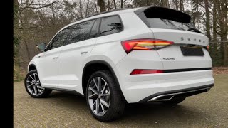 Skoda NEW Kodiaq 2023 Sportline in 4K Moon White Metallic 20 Inch Vega Walk around amp detail inside [upl. by Ellednek]