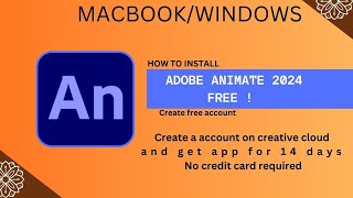 How to download and install Adobe Animate 2024 for free on Mac  Windows 781011 [upl. by Boyt]