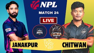 🔴JANAKPUR BOLTS VS CHITWAN RHINOS MATCH 25 NEPAL PREMIER LEAGUE2024  LIVE SCORE amp COMMENTRY NPL [upl. by Eicyac]