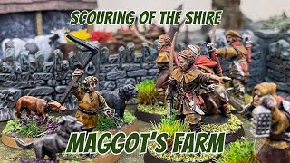 MESBG Narrative Battle Report  Scouring of the Shire  Maggots Farm [upl. by Lebam172]