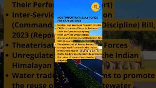 Most Important 26 Essay and Report Topics For CAPF AC 2024  Defense Ustaad [upl. by Donn]