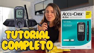 Como usar o Glicosimetro AccuChek Active [upl. by Dannye]