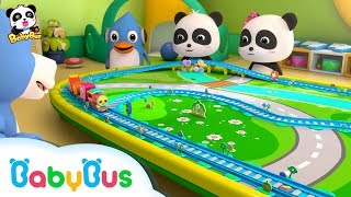 Baby Panda Learns How to Play Toy Train  Color Song  Nursery Rhymes  Kids Songs  BabyBus [upl. by Anabella341]