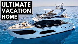 €1420000 ABSOLUTE 60 FLY Power Motor Yacht Tour Liveaboard Luxury Coastal Cruiser [upl. by Nylecyoj374]