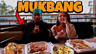 MUKBANG WITH MY BOY FRIEND SWAGBOYQ THE QUESTIONS GOT SPICY HE ASKED ME MY TYPE 😅 [upl. by Akiv]