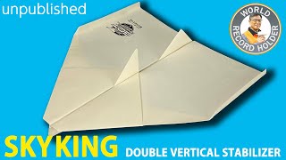 How to make a Paper Airplane quotSKYKING DOUBLE VERTICAL STABILIZERquot Tutorial  Takuo Toda [upl. by Lalittah]