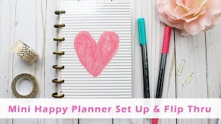 Mini Happy Planner Set Up amp Flip Thru [upl. by Noynek]