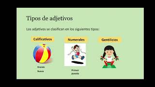 Tipos de adjetivos Calificativos numerales y gentilicios [upl. by Coster]