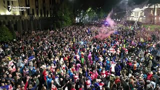 Georgia Protests Latest Overnight Rallies Held Ahead Of Final Reading Of Foreign Agent Bill [upl. by Perron45]