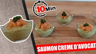 SAUMON CREME DAVOCAT VERRINE SALEE TRES SIMPLE ET FACILE POUR DEBUTANT [upl. by Furgeson]