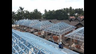 How to Building Frame a Roof by steel frameGI strip coil Galvanized steel strip [upl. by Estevan]