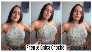 Top Frente única de crochê HandmadebyMih [upl. by Ahtanoj850]