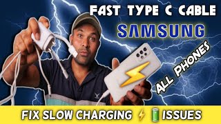 Best amp Fast Type C Cable For All Samsung Smartphones Fix Slow charging issues  Fast charging cable [upl. by Iramaj]