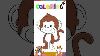 COLORING SHORTS 1  FIVE LITTLE MONKEYS  NURSERYRHYMES amp BABY SONGS  CARTOONZSCULPTURE  KIDS SONG [upl. by Ahser235]