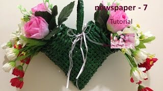 Basket from newspaper 7  Tutorial [upl. by Ushijima114]