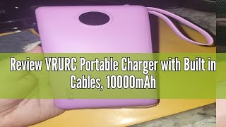 Review VRURC Portable Charger with Built in Cables 10000mAh Slim USB C Power Bank5 Output 2 Input [upl. by Suidualc]