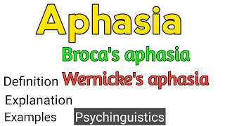 Aphasia  Wernickes aphasia  Brocas aphasia  What is aphasia  Psycholinguistics [upl. by Sally]