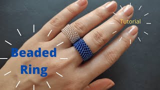 Seed bead ring tutorial basic peyote stitch weaving [upl. by Quartus]