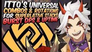 Universal Rotations amp Combos With Arataki Itto  Genshin Impact Itto Guide [upl. by Aerahs]