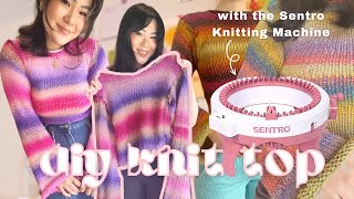 how to knit a top with the Sentro knitting machine it’s SUPER easy 💓💫 [upl. by Kerk]