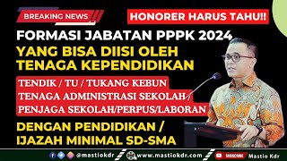 Formasi Jabatan PPPK 2024 Yang Bisa Diisi Oleh TendikTUTenaga Administrasi Sekolah Ijazah SDSMA [upl. by Atinrehs16]