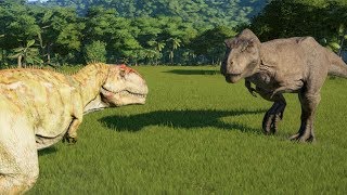 GiganotosaurusModified VS TRex IRex IRaptor Spinosaurus and Carnotaurus [upl. by Garihc]