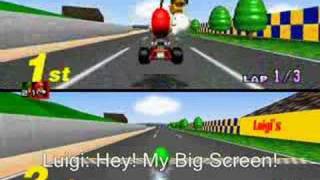 Mario Kart 64 Bloopers Luigis Revenge on Mario [upl. by Kubetz89]