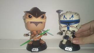 Funko Pop Star Wars The Clone Wars Pong Krell vs Captain Rex 2pack review [upl. by Eecats]