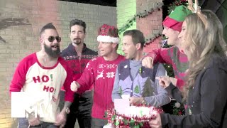 The Backstreet Boys Decorate a Christmas Tree  MTV News [upl. by Iloj859]