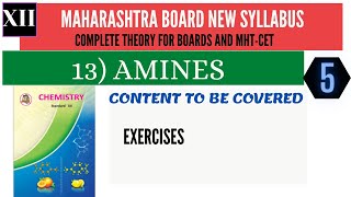 AMINES NEW SYLLABUS  12th Maharashtra board Part 5 Exercise [upl. by Erotavlas]