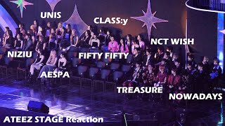 ATEEZ STAGE IDOLS REACTION AESPA NCT WISH TREASURE FIFTYFIFTY NIZIU UNIS NOWADAYS CLASSy [upl. by Arne]