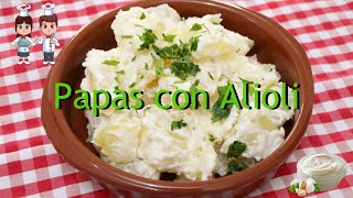 Tapa tradicional de los bares Españoles  las magnificas patatas al alioli receta fácilisima😊😊😊 [upl. by Haze994]