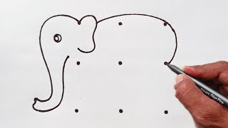 Elephant drawing video Easy Step by Step [upl. by Aissej]