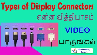 types of display conncetors Hdmi VGA USB C DVI  5 types fo display connectors [upl. by Waligore]