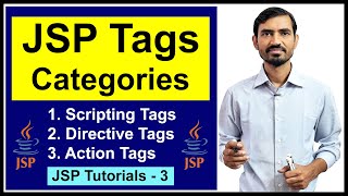 13 JSP Tags  Scripting  Directive  Action  Servlet amp JSP Tutorials [upl. by Wolbrom]