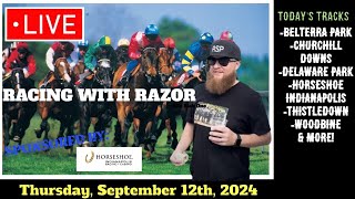 LIVE Horse Racing Handicapping  Delaware Park  Horseshoe Indianapolis  Thistledown  Thu Sep 12th [upl. by Menedez]