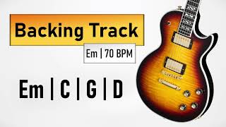 Rock Pop BACKING TRACK E Minor  Em C G D  70 BPM  Guitar Backing Track [upl. by Dannie]