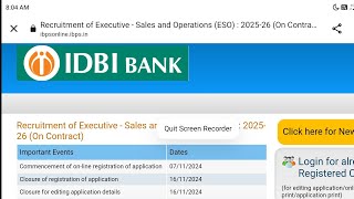 IDBI Bank Recruitment 2024 – 1000 Executive – Sales And Operations Posts [upl. by Anitrebla82]