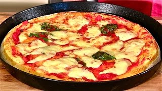 Pizza MargheritaPizza Margherita selber machenPizzateig mit wenig Hefe [upl. by Nodnal]