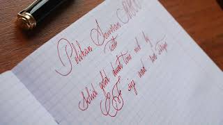 Pelikan Souveran M800 Red stripe writing sample [upl. by Gonyea879]