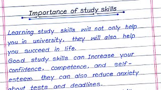 Importance of Study Skills  importance of study  learning study skills [upl. by Chap]