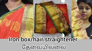 2 easy method for saree prepleating saree folding  Beginner friendly and without ironing [upl. by Junieta]