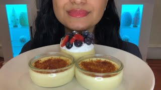 Asmr Crème Brûlée amp Fresh Fruit Topped Cheesecake Mukbang [upl. by Ika]